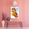 Cartoon Flying Bee- Full Round Diamond Painting