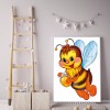 Cartoon Flying Bee- Full Round Diamond Painting