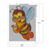 Cartoon Flying Bee- Full Round Diamond Painting
