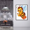 Cartoon Flying Bee- Full Round Diamond Painting