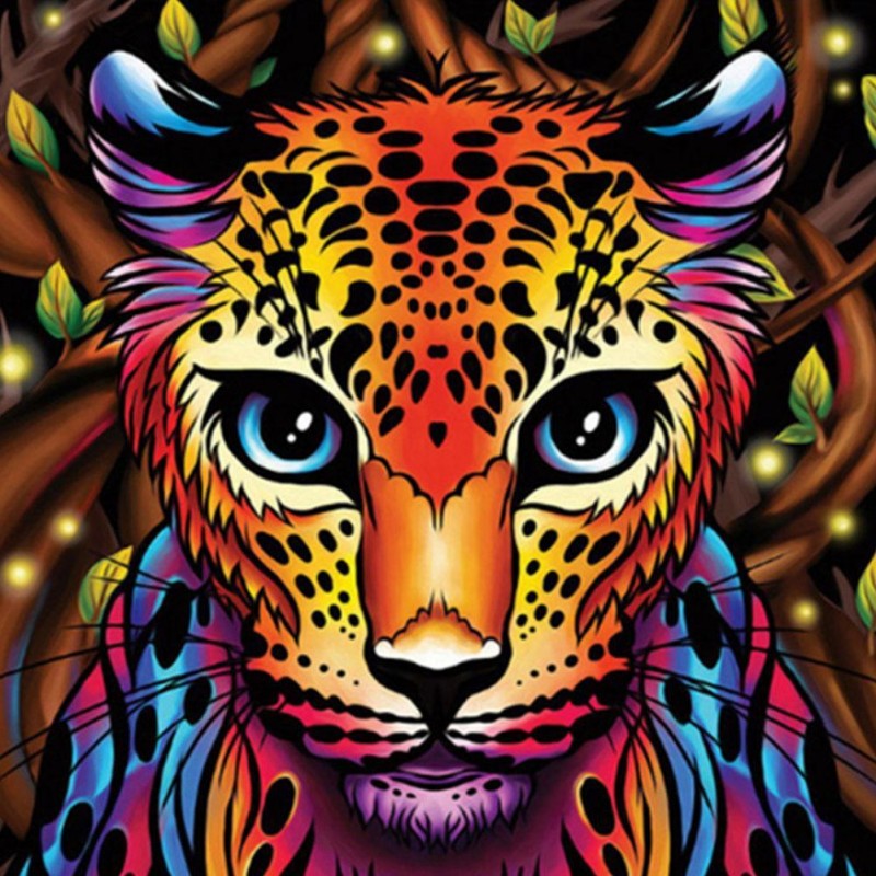 Colorful Leopard- Fu...