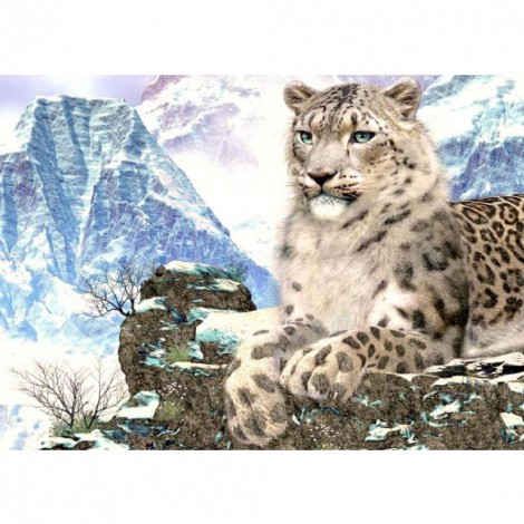 Snow Leopard - Full Round Diamond Painting