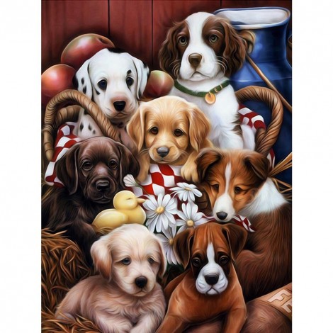 Dogs - Full Square Diamond Painting(40*50cm)
