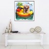 Swimming Dog - Full Round Diamond Painting