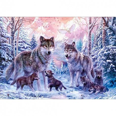 Wolves -Full Round Diamond Painting