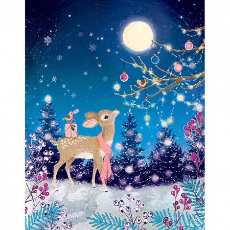 Christmas Deer - Full Round Diamond Painting