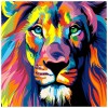 Colorful Lion - Full Round Diamond Painting