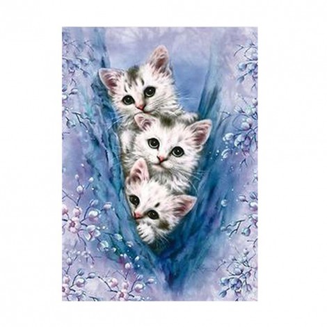 Three Cats - Partial Round Diamond Painting