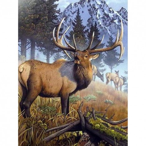 Elk- Full Round Diamond Painting