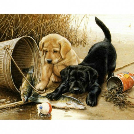 Dog- Full Round Diamond Painting