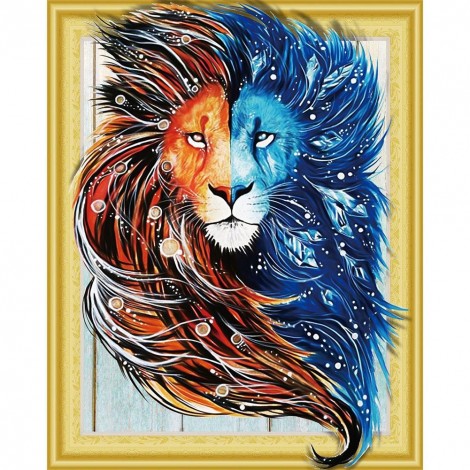 Lion - Crystal Rhinestone Diamond Painting(55x45cm)