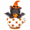 Pumpkin Cup Cat - Partial Round Diamond Painting