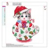 Christmas Cup Cat - Partial Round Diamond Painting