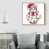 Christmas Cup Cat - Partial Round Diamond Painting