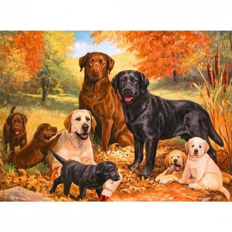 Dog- Full Round Diamond Painting