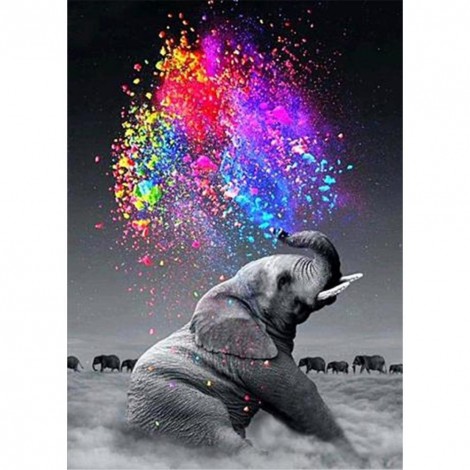 Walking Elephant - Full Round Diamond Painting