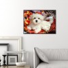 White Dog - Full Round Diamond Painting