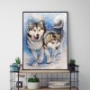 Snowflake Wolves- Full Round Diamond Painting