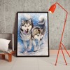 Snowflake Wolves- Full Round Diamond Painting