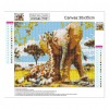 Giraffe Elephant - Full Round Diamond Painting(30*35cm)