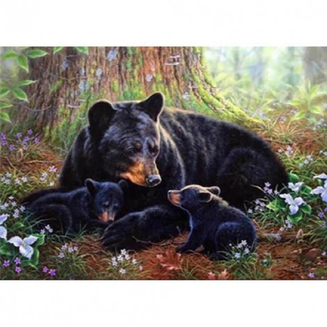 Bear Family - Full Round Diamond Painting