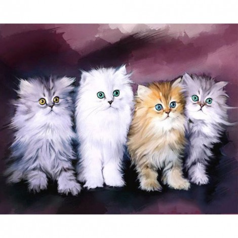 Cat Family- Full Round Diamond Painting