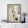 White Horse - Full Round Diamond Painting