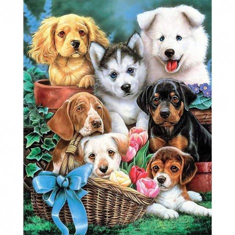 Dogs - Full Round Diamond Painting