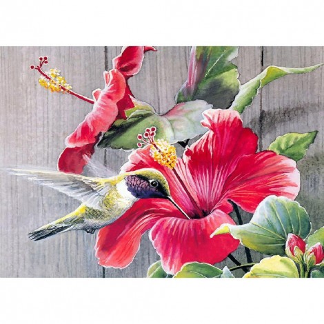 Bird Flower - Full Round Diamond Painting