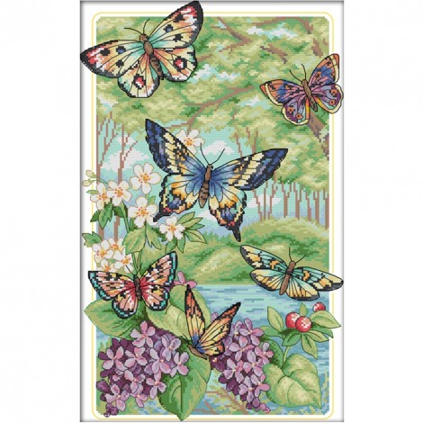 Butterfly Forest(47*32CM)- Cross Stitch