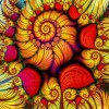 Abstract Flowers - Full Round Diamond Painting