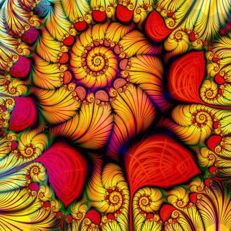 Abstract Flowers - Full Round Diamond Painting