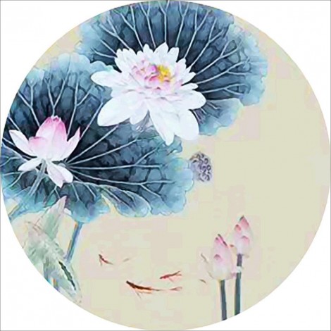 Lotus Flower - Full Round Diamond Painting(40x40cm)