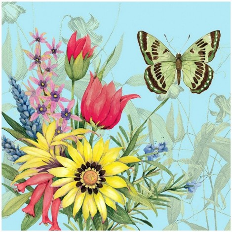 Butterfly Flower - Full Round Diamond Painting