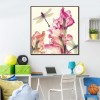 Flowers and Dragonfly - Full Round Diamond Painting