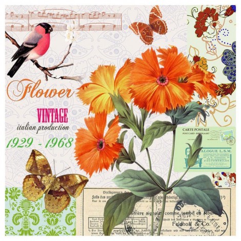 Letter Flower - Full Round Diamond Painting