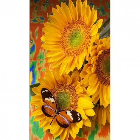 Flower Butterfly - Full Round Diamond Painting