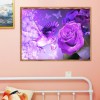 Purple Rose Bird - Full Round Diamond Painting