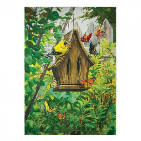 Butterfly Birds House - Full Round Diamond Painting