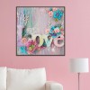 Love Flower Butterfly - Full Round Diamond Painting