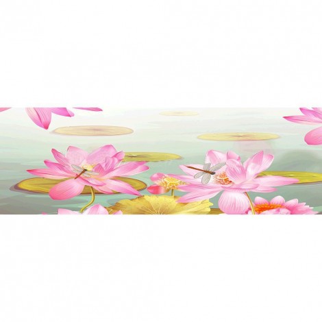 Lotus Flower - Full Round Diamond Painting(80x30cm)