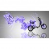 Purple Flowers Motorcycle - Full Round Diamond Painting