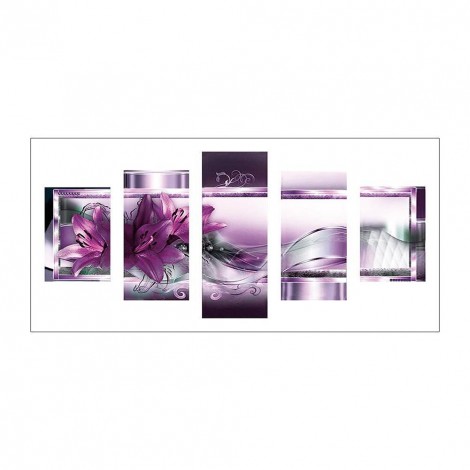 5pcs/set Flower - Full Round Diamond Painting (95*45cm)