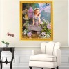 Angle Girl In Flowers - Partial Round Diamond Painting