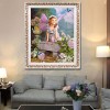 Angle Girl In Flowers - Partial Round Diamond Painting