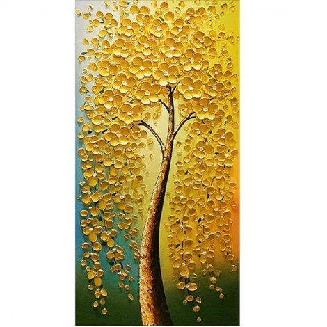 Golden Flower Tree -Full Round Diamond Painting(85*45cm)