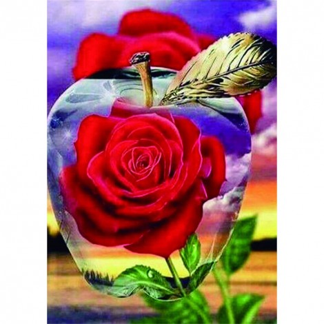 Apple Rose- Full Round Diamond Painting