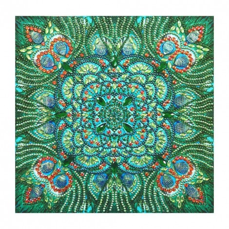 Green Flower - Crystal Rhinestone Diamond Painting