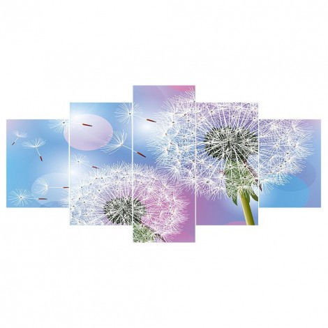 5pcs/set Dandelion - Full Round Diamond Painting(95*45cm)