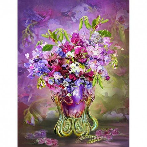 Flowers Vase - Full Round Diamond Painting